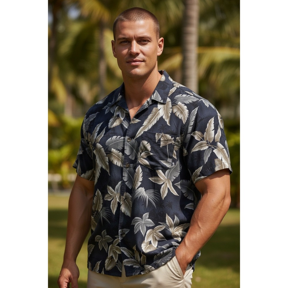 EUC Vintage 90's Van Heusen Hawaiian Shirt XL Coastal Dad Boho Tropical